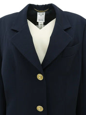 Navy Wool Macadam Button Jacket