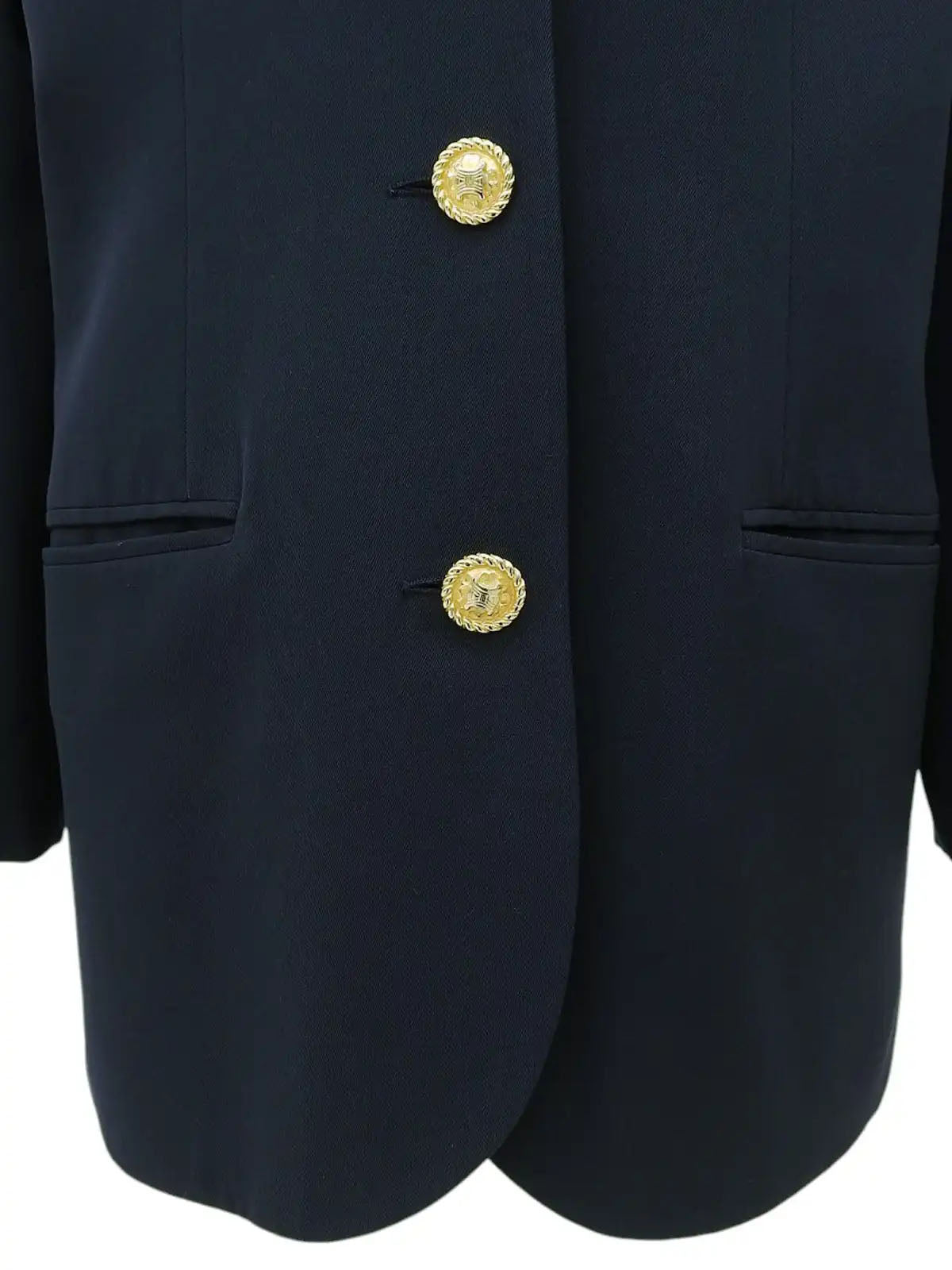 Navy Wool Macadam Button Jacket