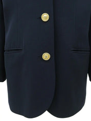 Navy Wool Macadam Button Jacket