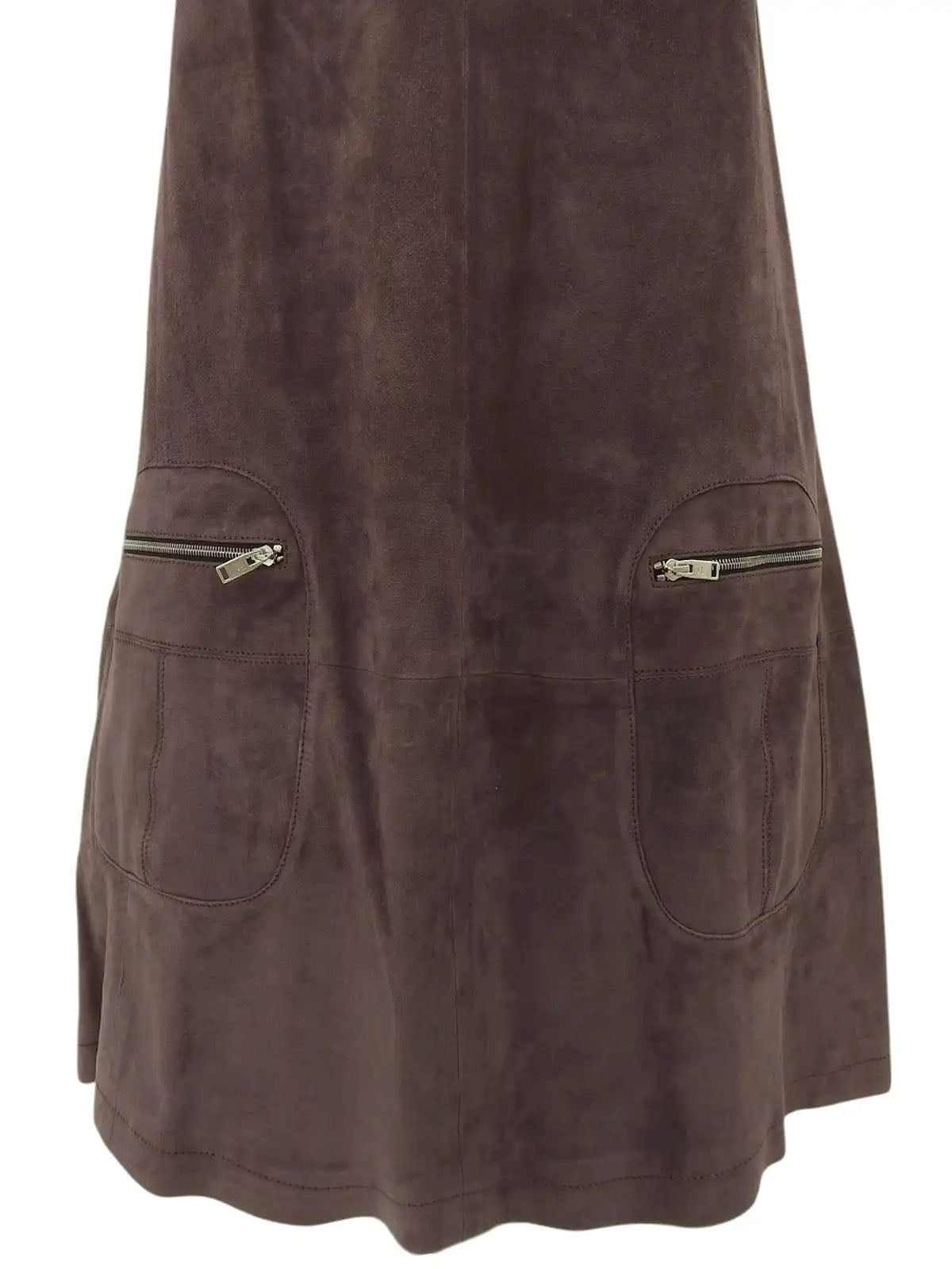 Suede sleeveless dress in mocha brown