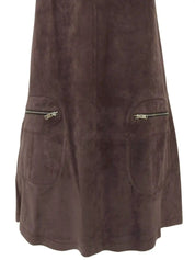 Suede sleeveless dress in mocha brown