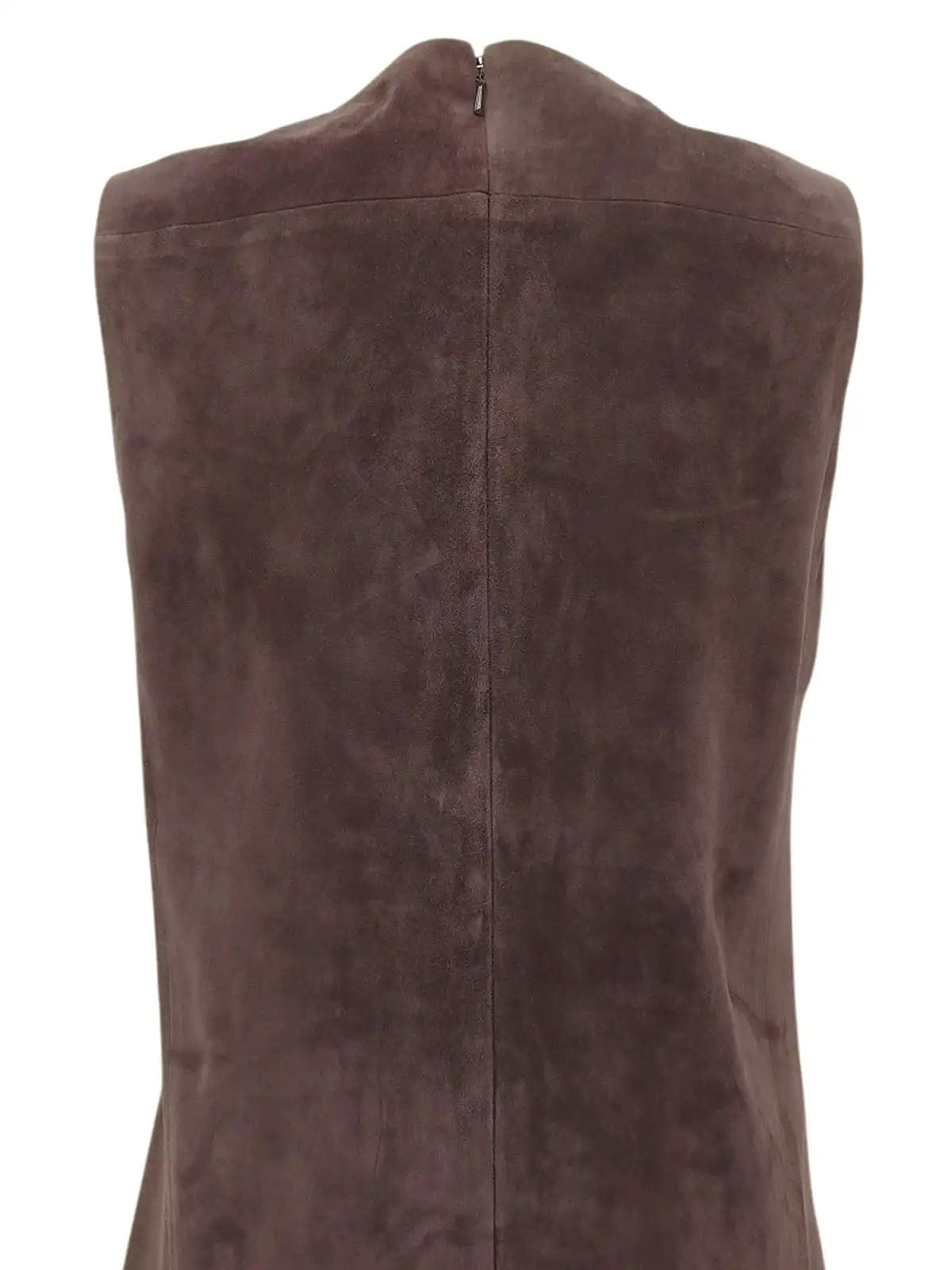 Suede sleeveless dress in mocha brown