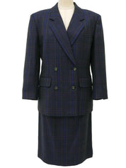 Check Pattern Design Button Set Up in Navy/Multi