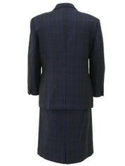 Check Pattern Design Button Set Up in Navy/Multi