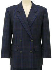 Check Pattern Design Button Set Up in Navy/Multi