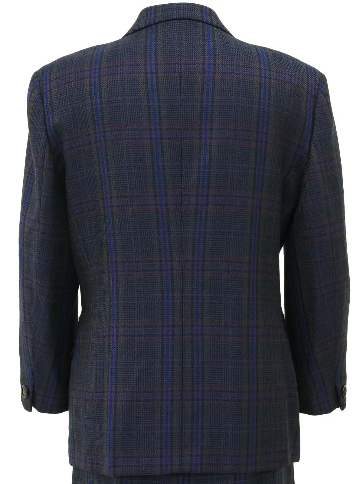 Check Pattern Design Button Set Up in Navy/Multi