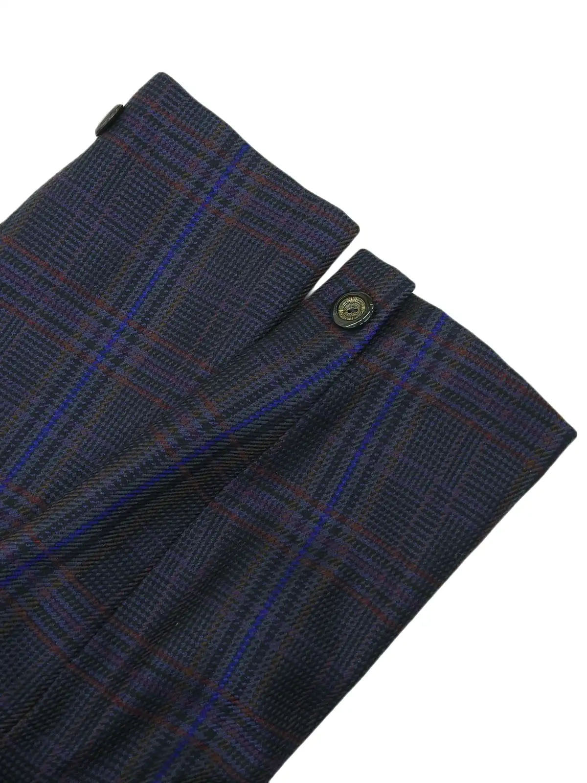 Check Pattern Design Button Set Up in Navy/Multi