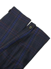 Check Pattern Design Button Set Up in Navy/Multi