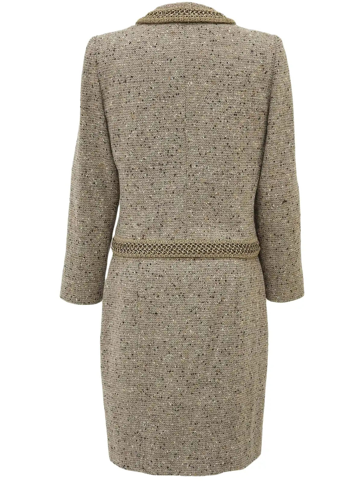 ツイードチェーンデザインセットアップ　グレージュ／マルチ