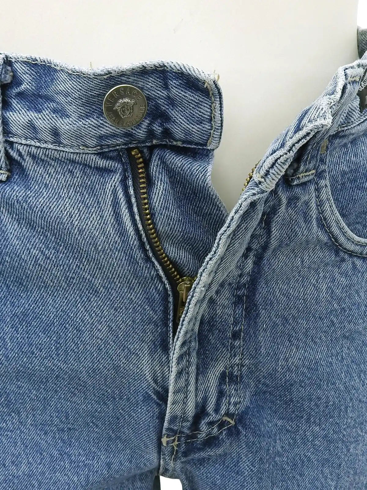 Medusa Button Denim Pants Indigo