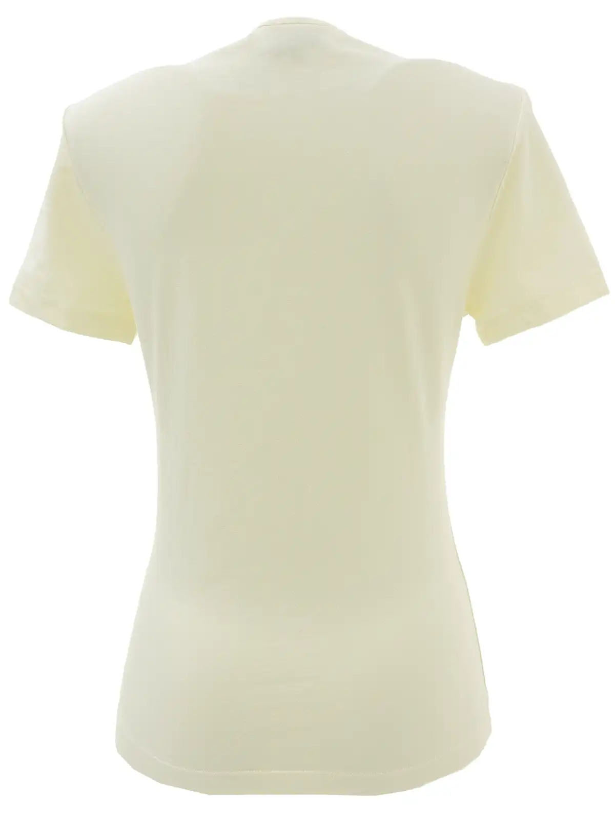 Ivory V-neck logo half-sleeve top