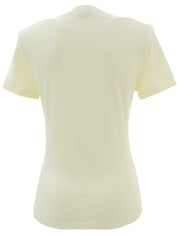 Ivory V-neck logo short sleeve top