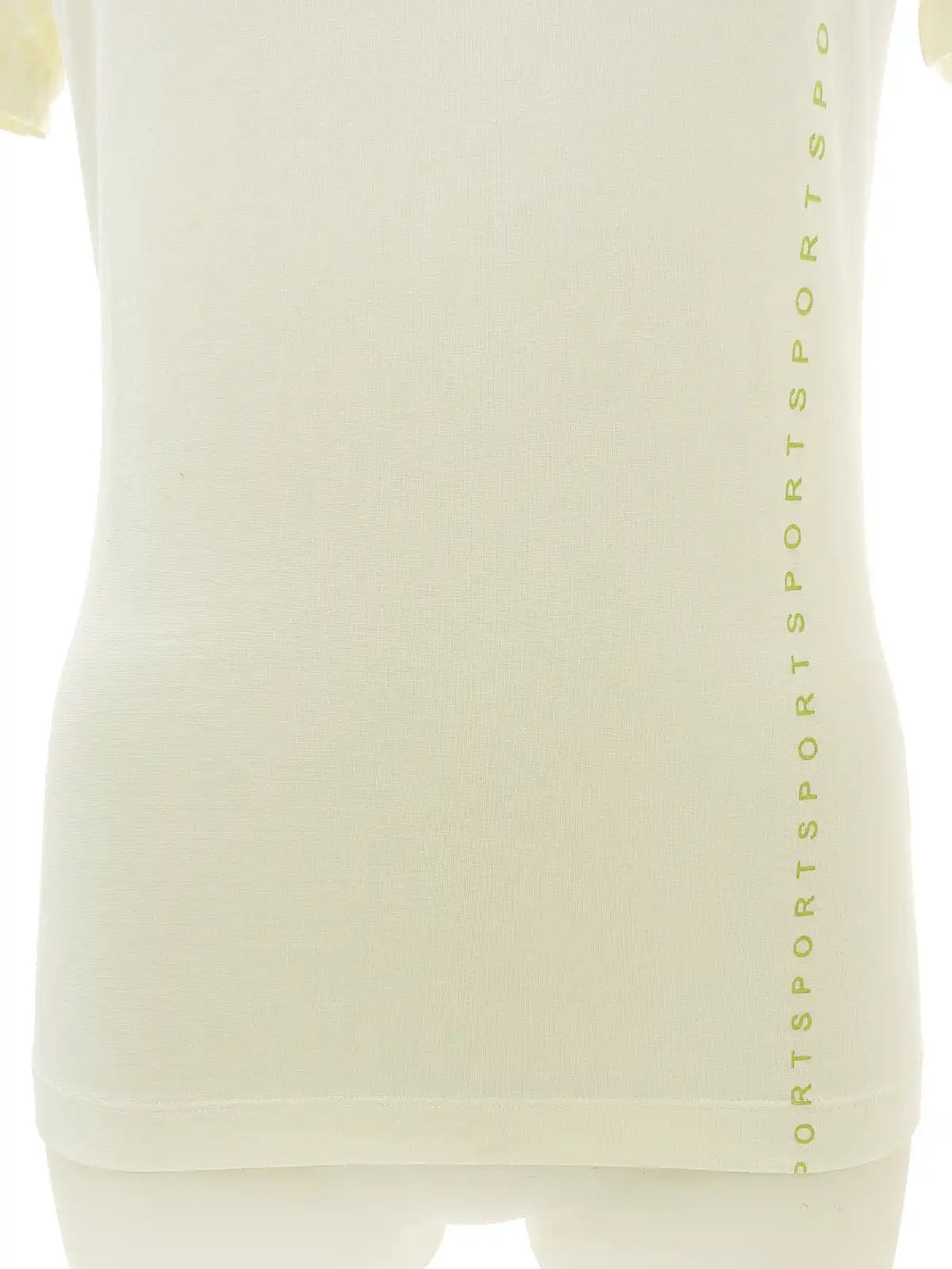 Ivory V-neck logo half-sleeve top