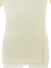 Ivory V-neck logo short sleeve top