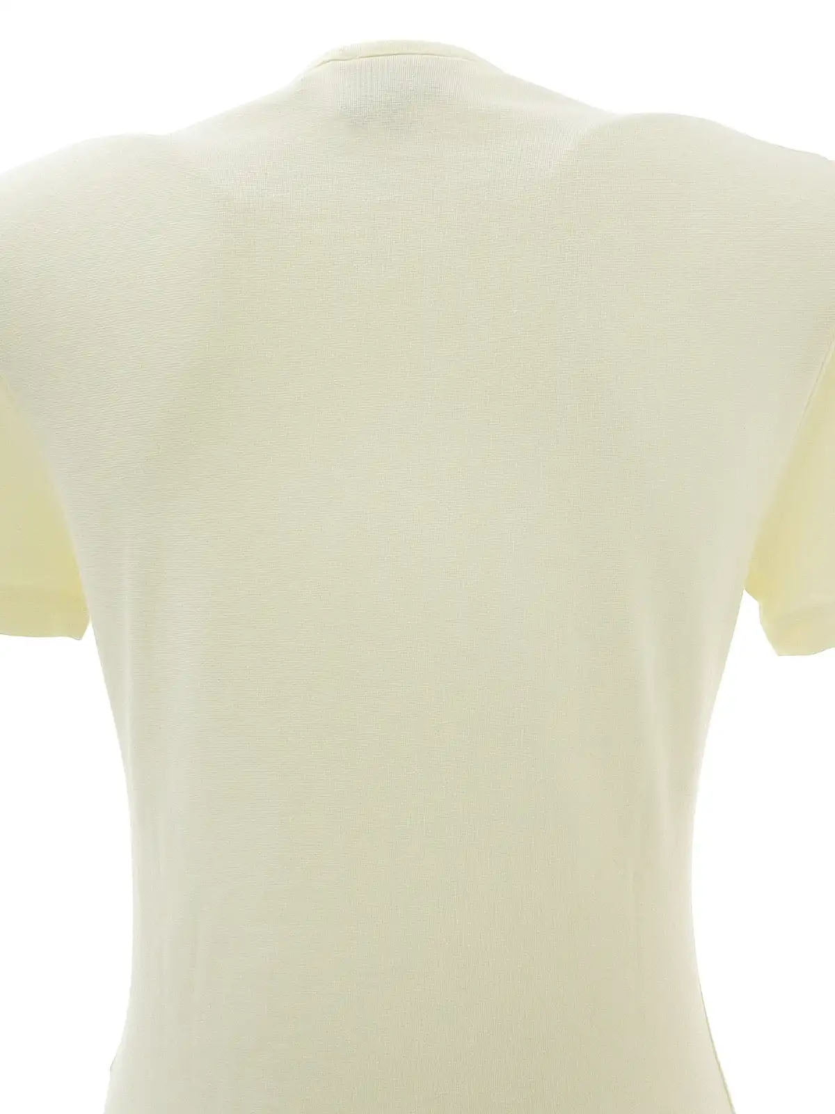 Ivory V-neck logo half-sleeve top