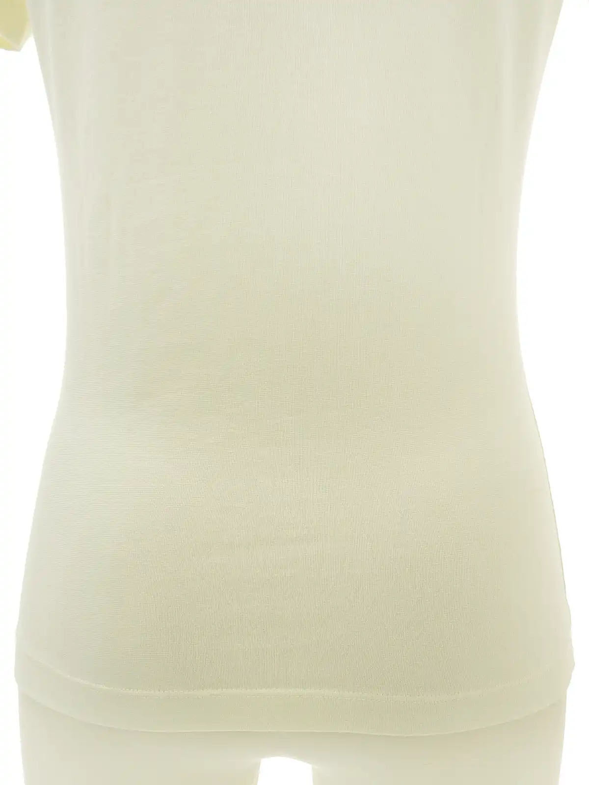 Ivory V-neck logo half-sleeve top