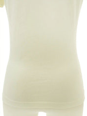 Ivory V-neck logo half-sleeve top