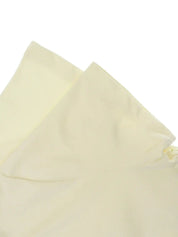 Ivory V-neck logo half-sleeve top
