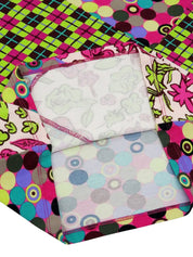 フラワーデザインパターンショートスリーブトップス ピンク/マルチ