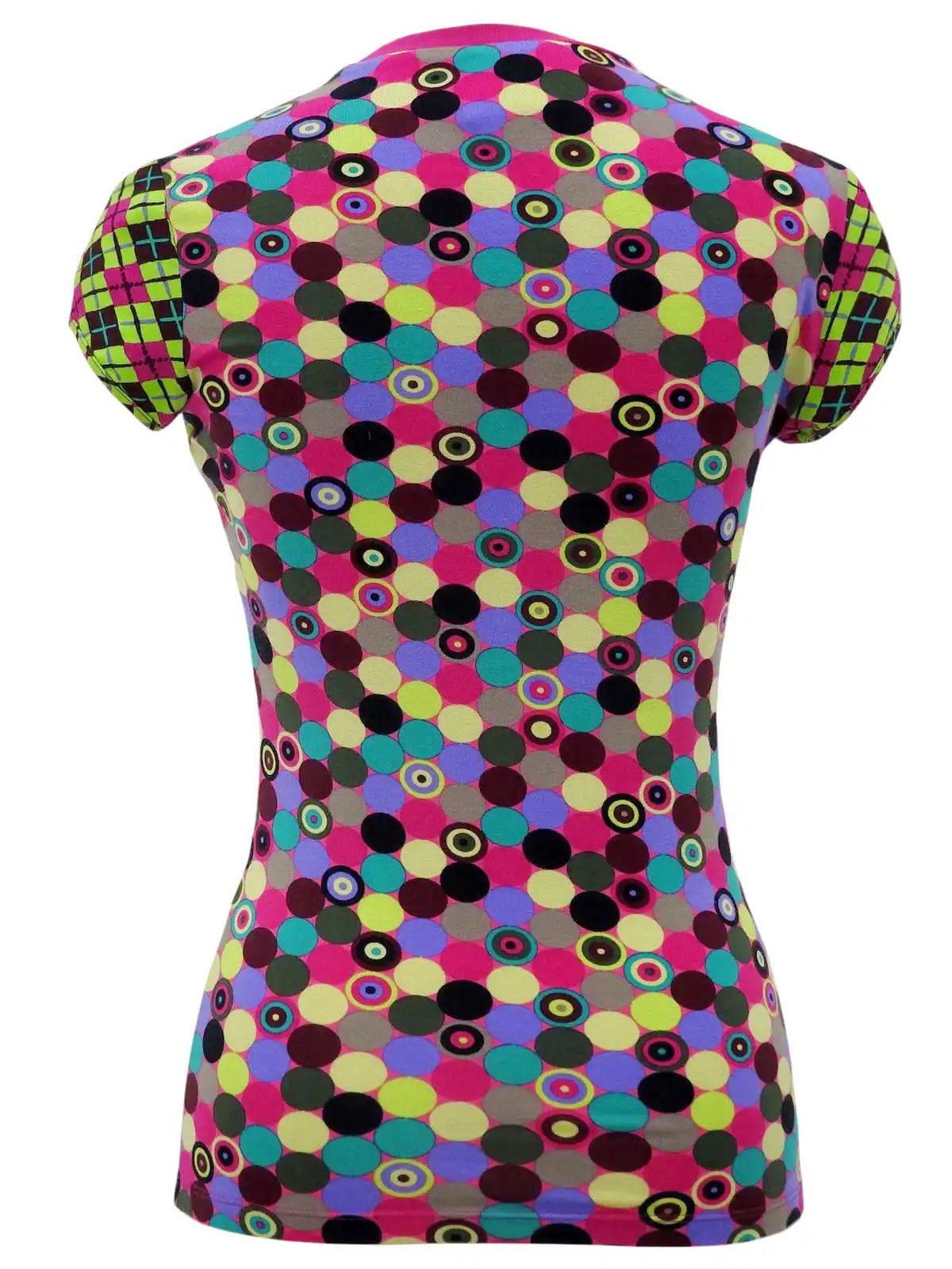 Floral Design Pattern Short Sleeve Top in Pink/Multi