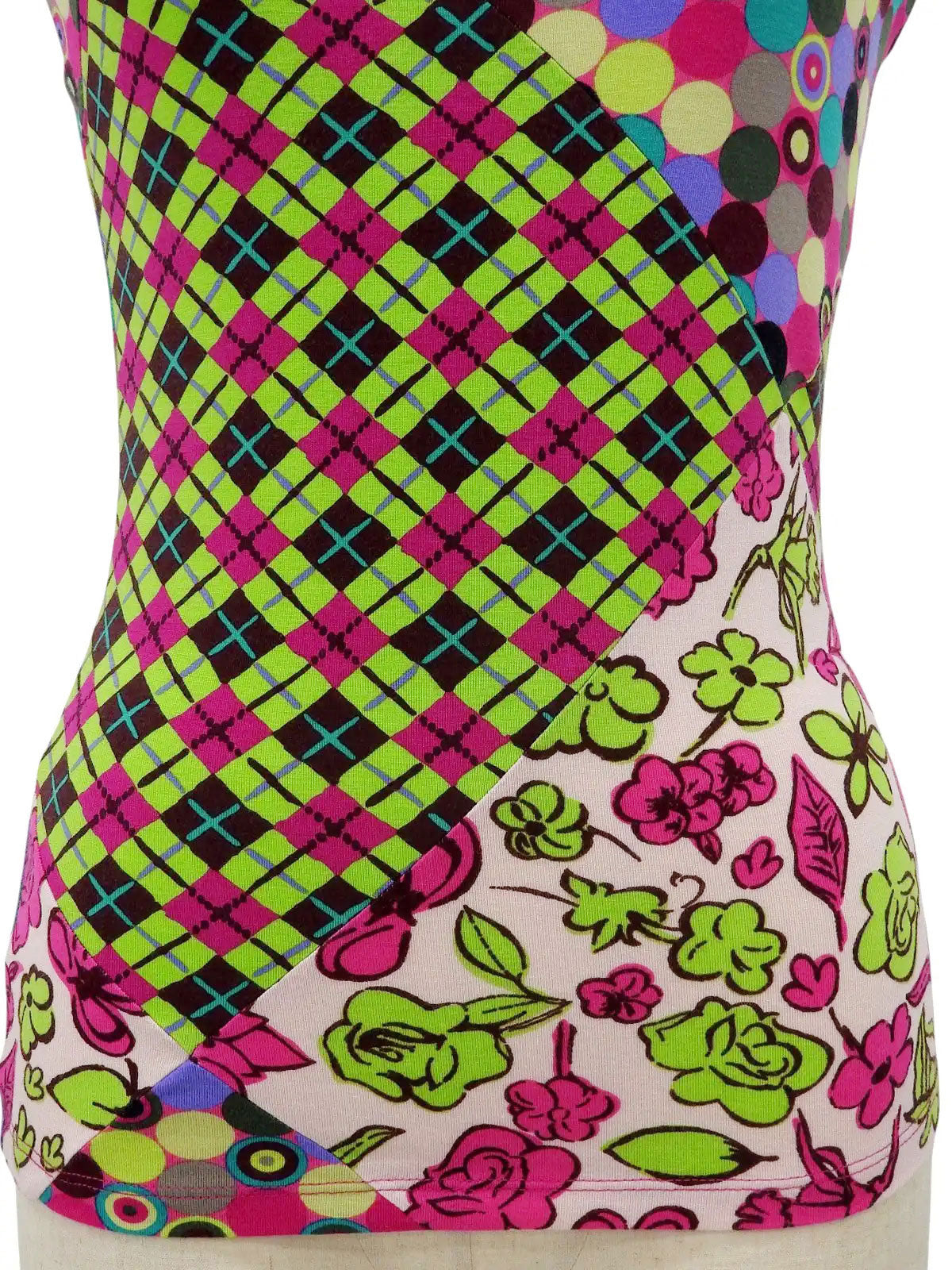 Floral Design Pattern Short Sleeve Top in Pink/Multi