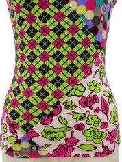 Floral Design Pattern Short Sleeve Top in Pink/Multi
