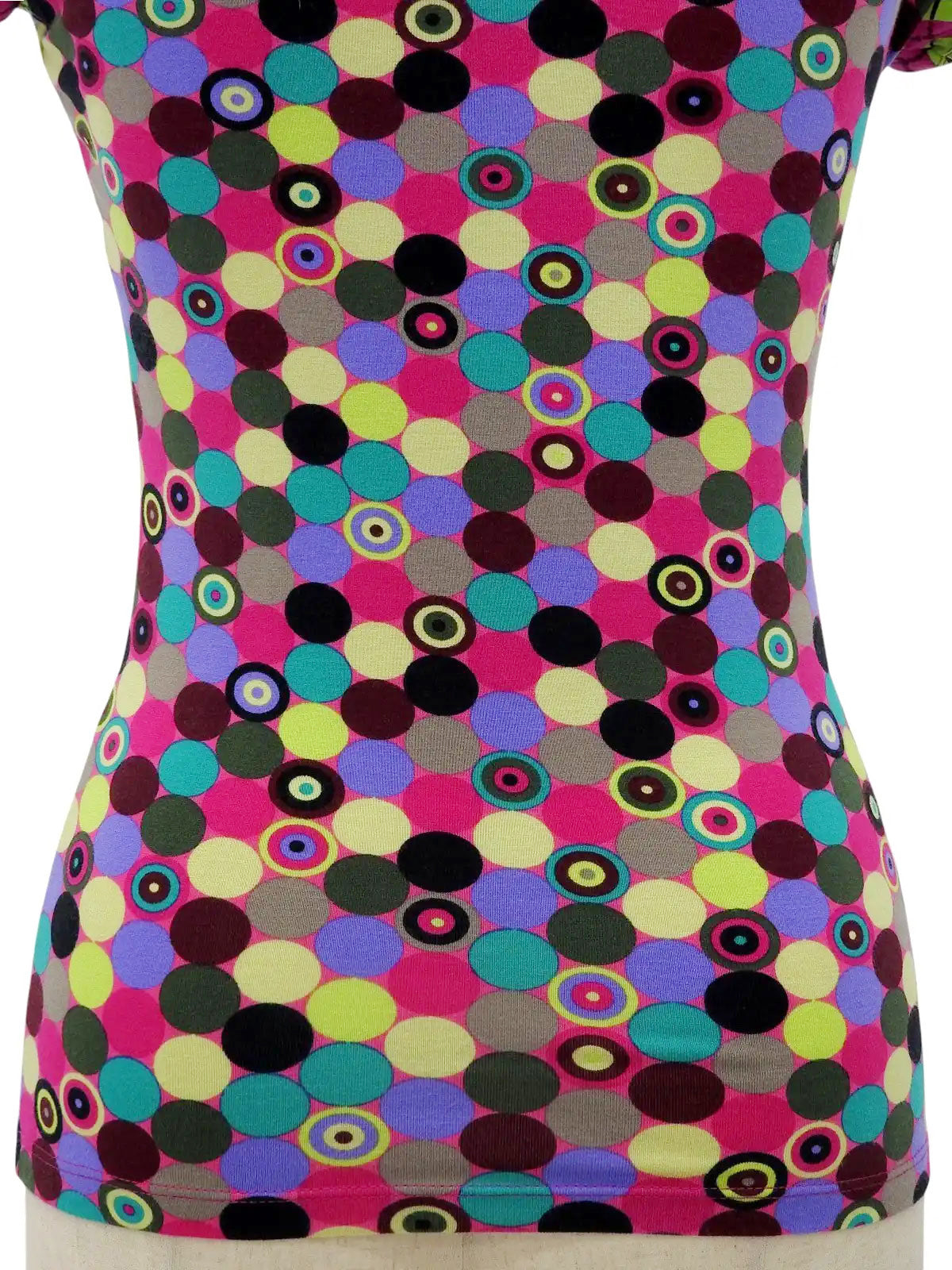 フラワーデザインパターンショートスリーブトップス ピンク/マルチ