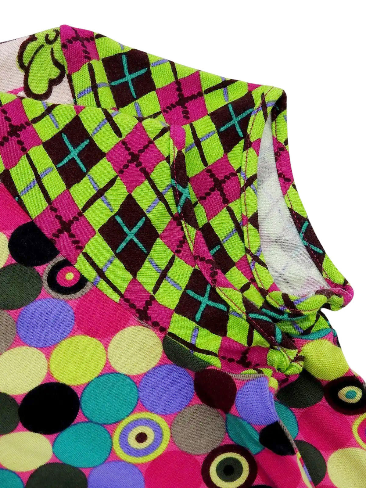 フラワーデザインパターンショートスリーブトップス ピンク/マルチ