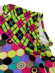 フラワーデザインパターンショートスリーブトップス ピンク/マルチ