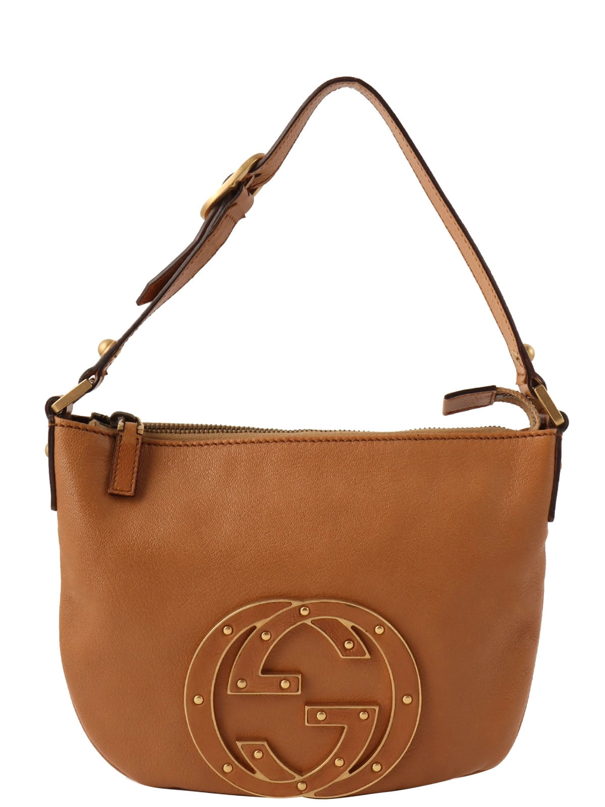 インターロッキングハンドバッグ キャメル