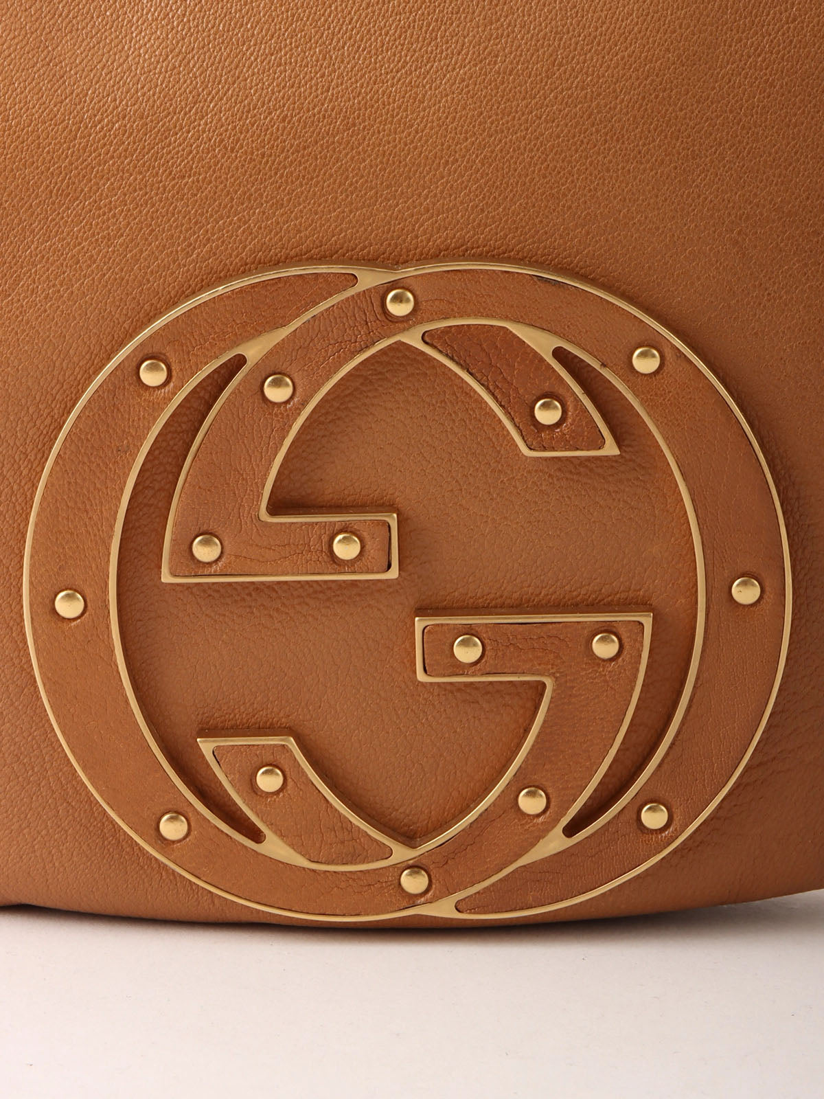 インターロッキングハンドバッグ キャメル