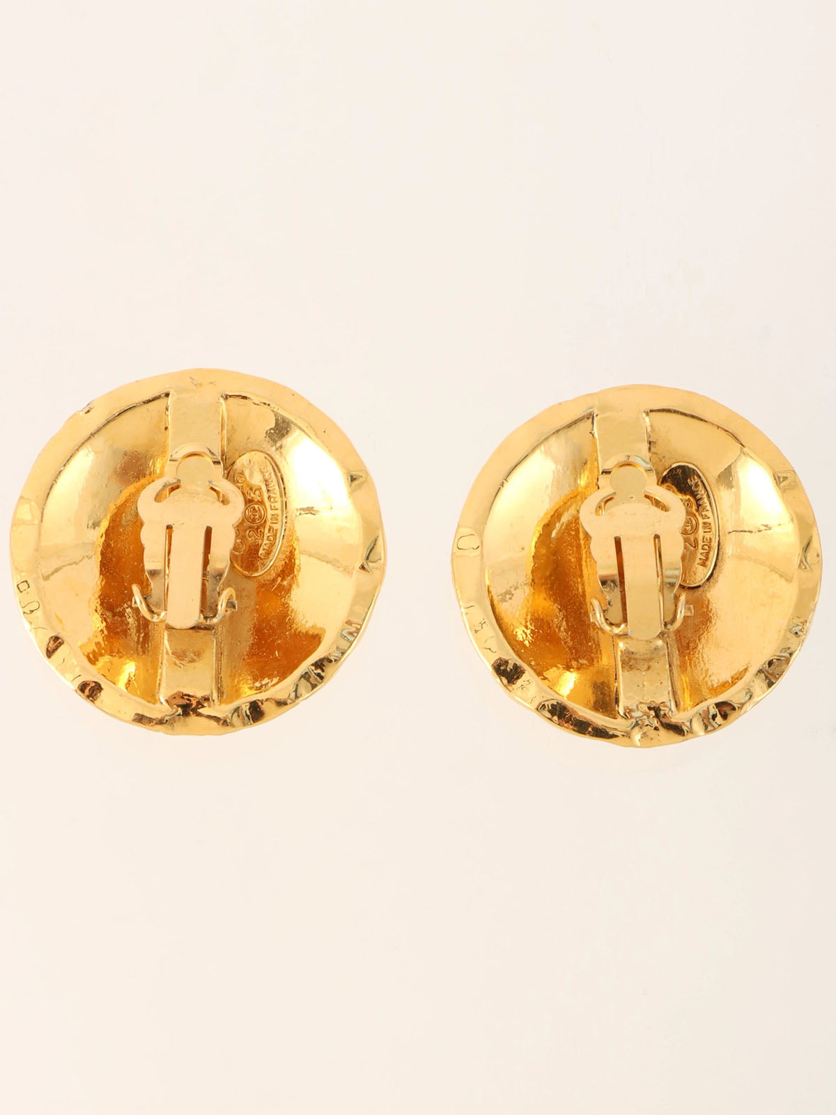 1988年製 ラウンドマトラッセCCマークイヤリング ゴールド