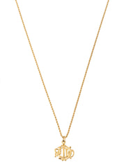 Emblem logo plate necklace gold