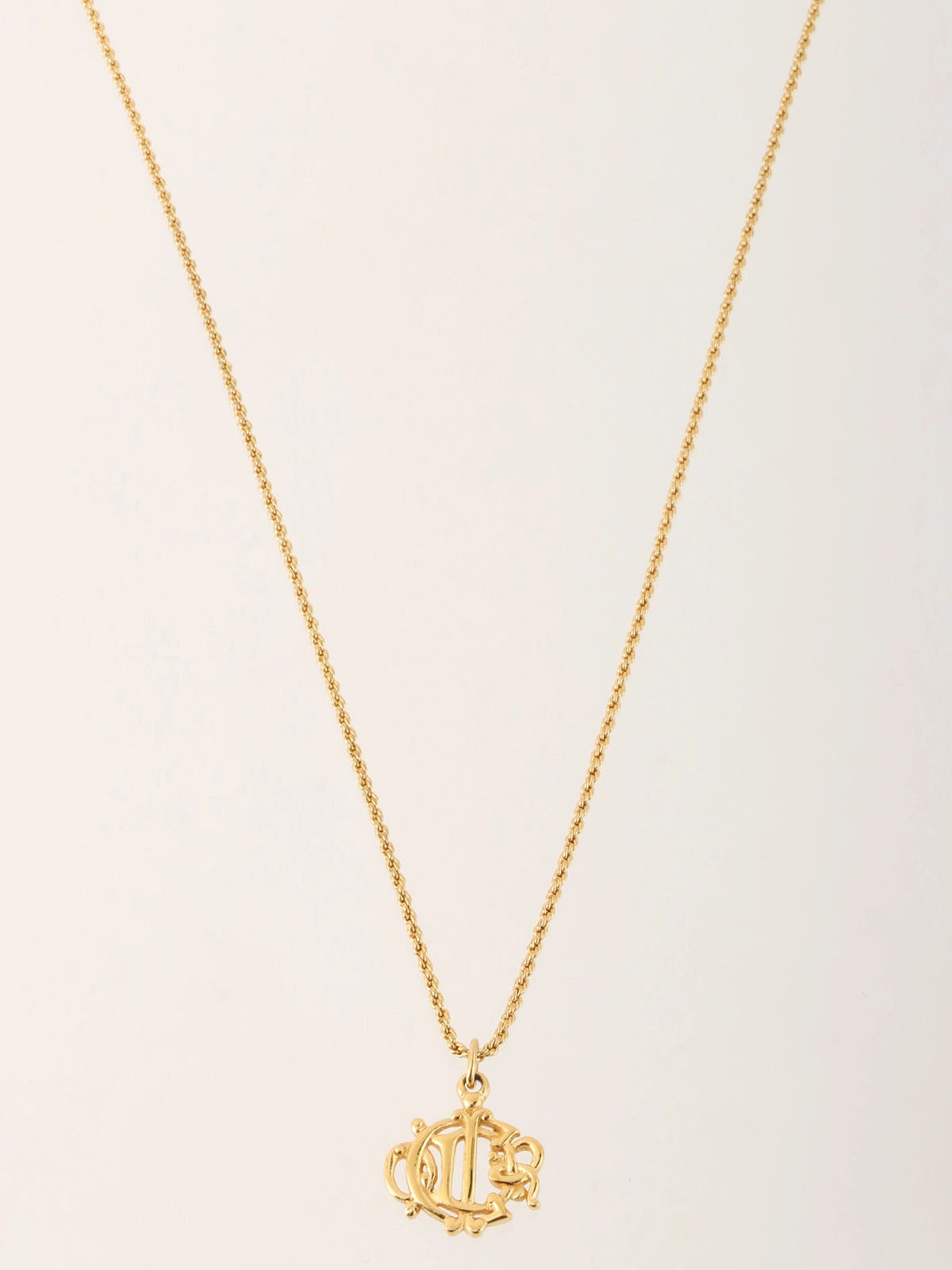 Emblem logo plate necklace gold