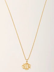 Emblem logo plate necklace gold
