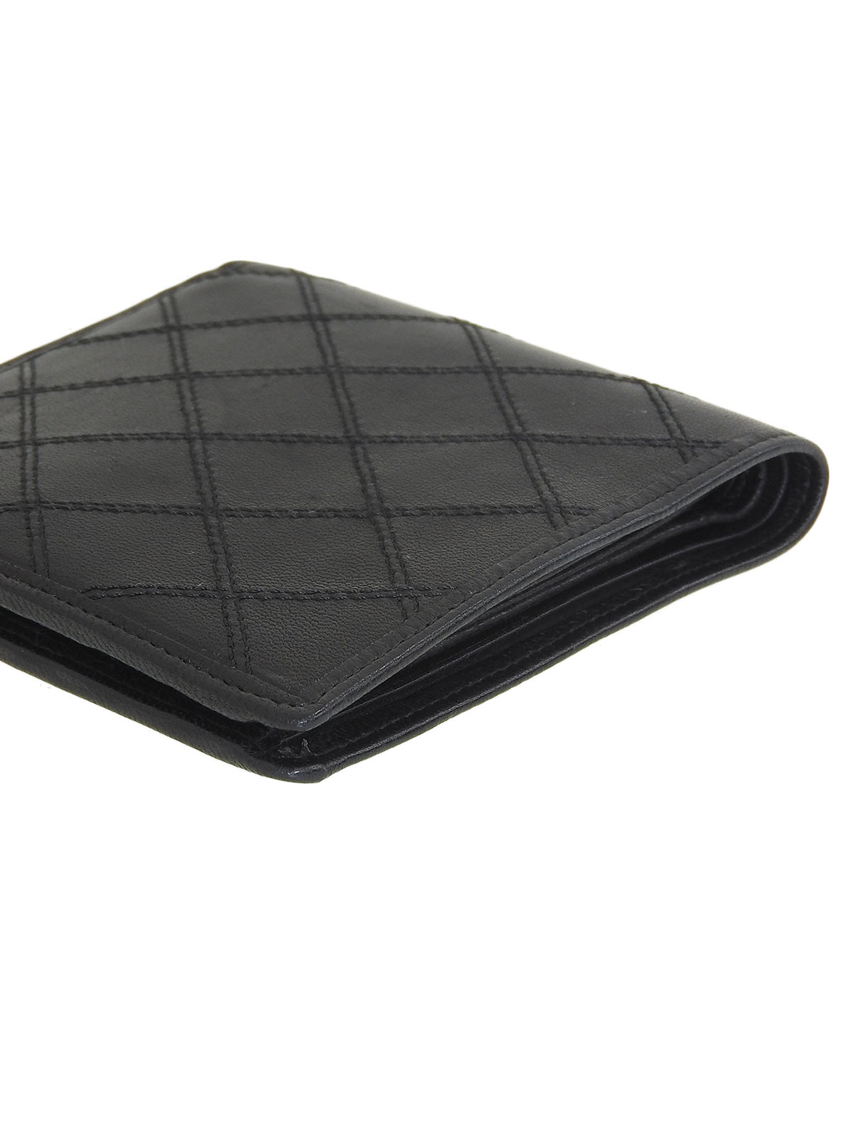 2007 Bicolor Stitch Compact Wallet, Black