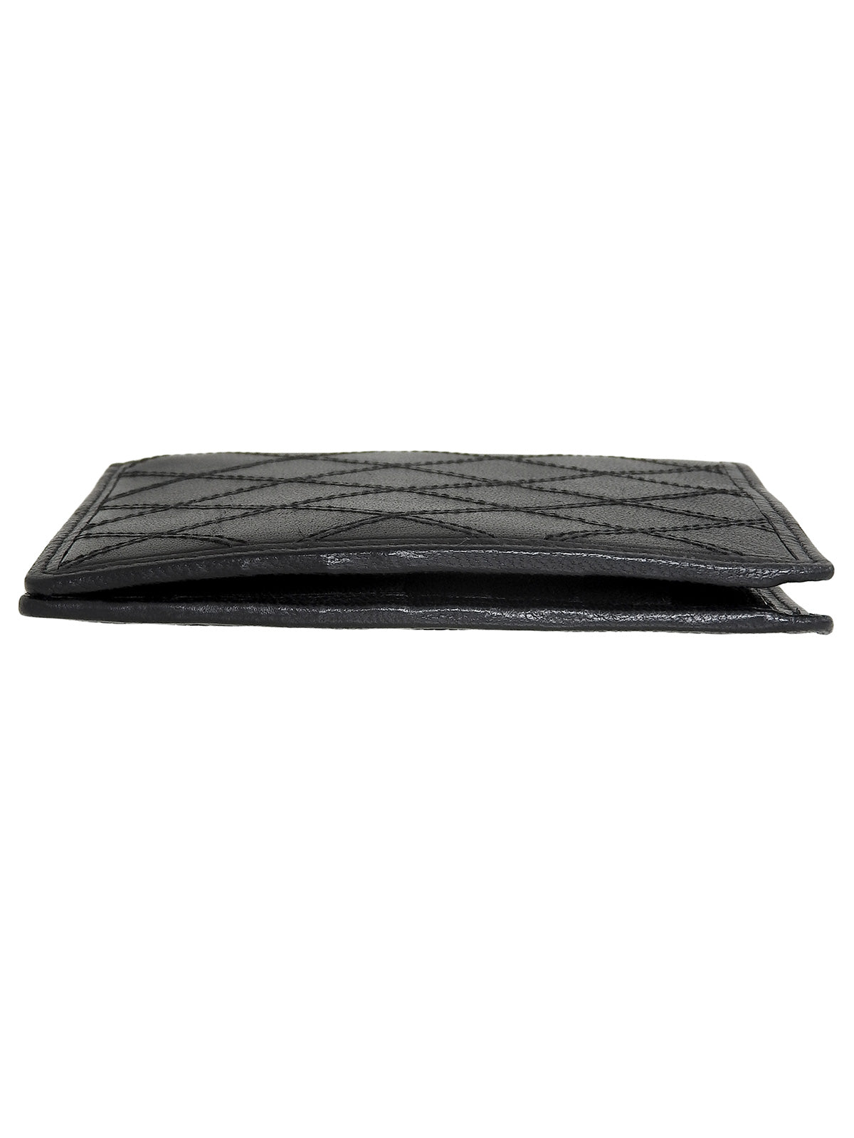 2007 Bicolor Stitch Compact Wallet, Black