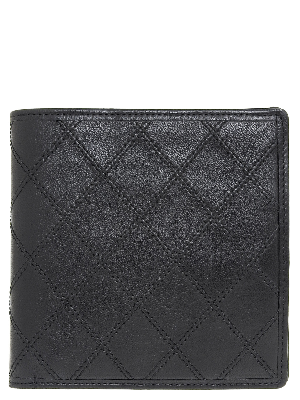 2007 Bicolor Stitch Compact Wallet, Black