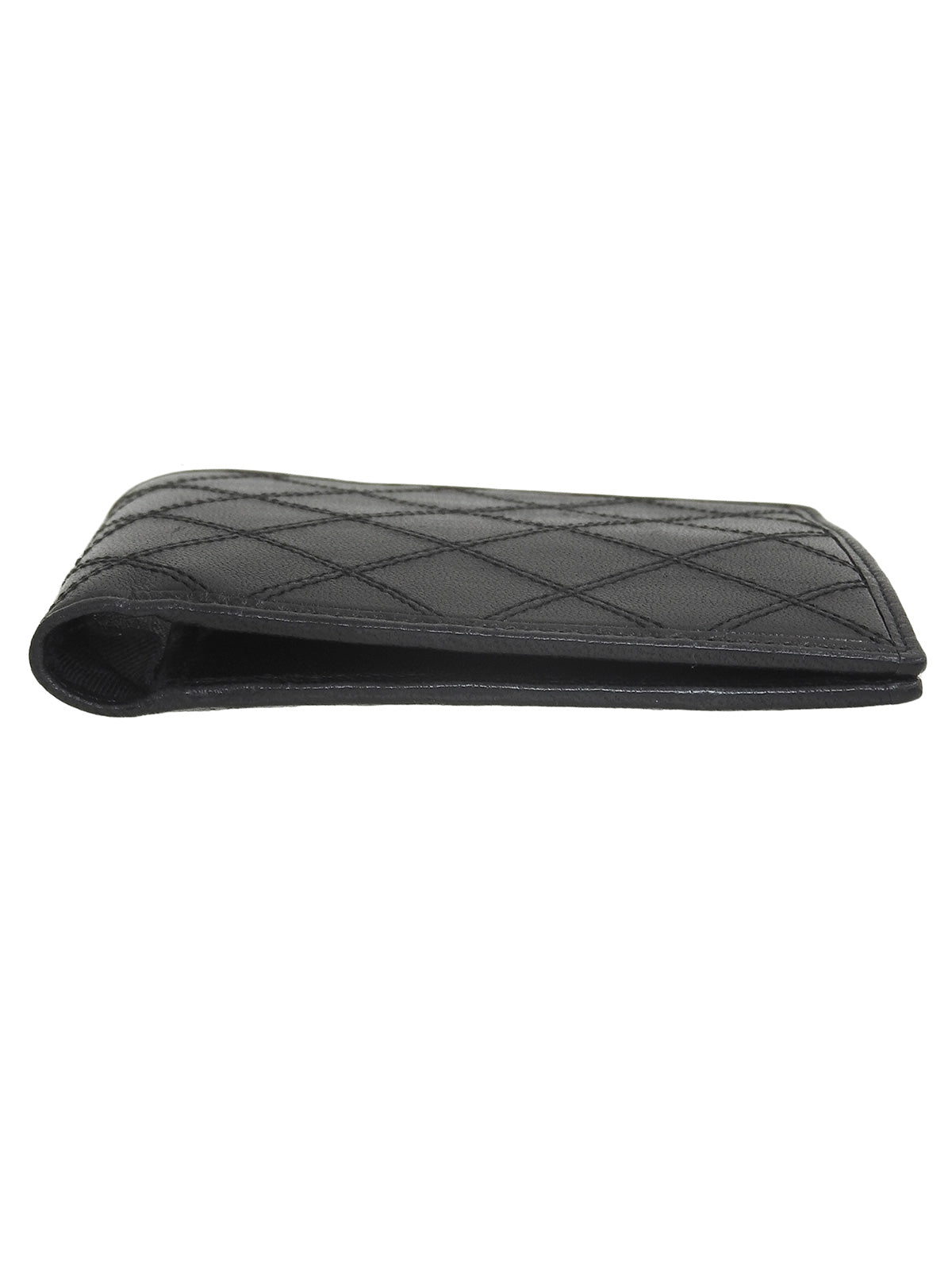 2007 Bicolor Stitch Compact Wallet, Black
