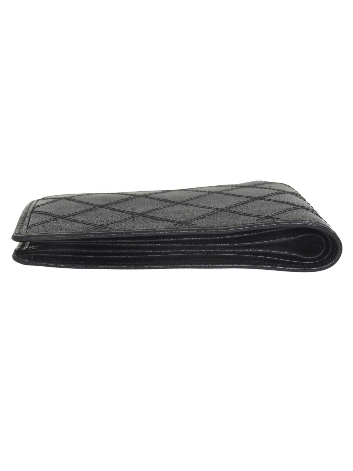 2007 Bicolor Stitch Compact Wallet, Black