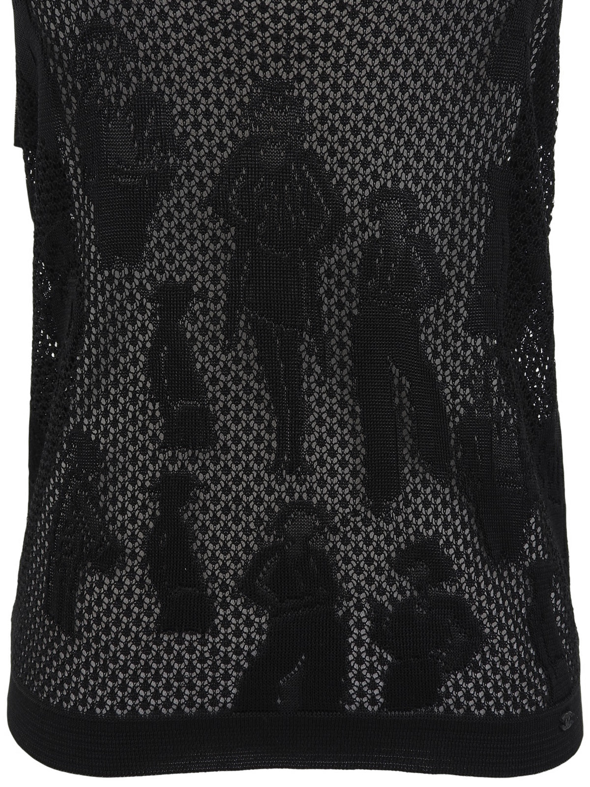 2003年製 メッシュピープルモチーフノースリーブトップス ブラック