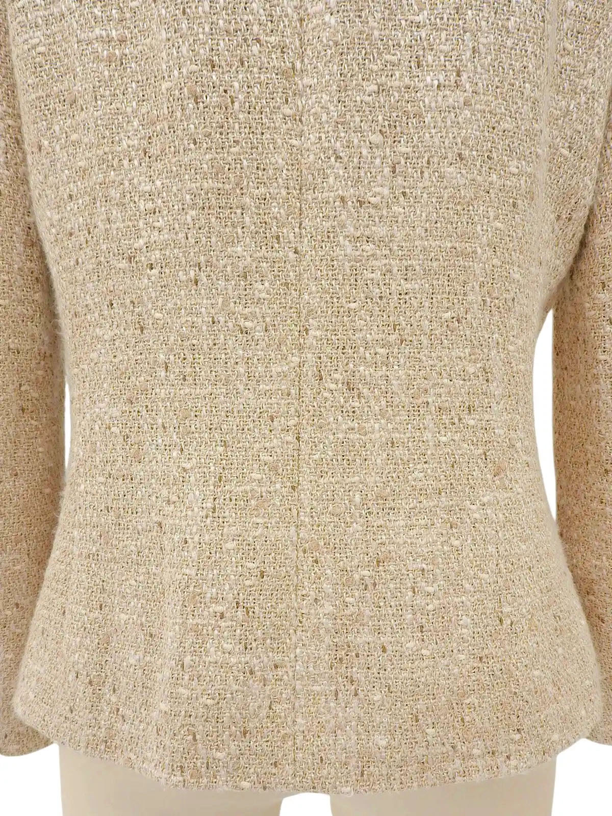 2003 Tweed CC Mark 纽扣夹克，米色