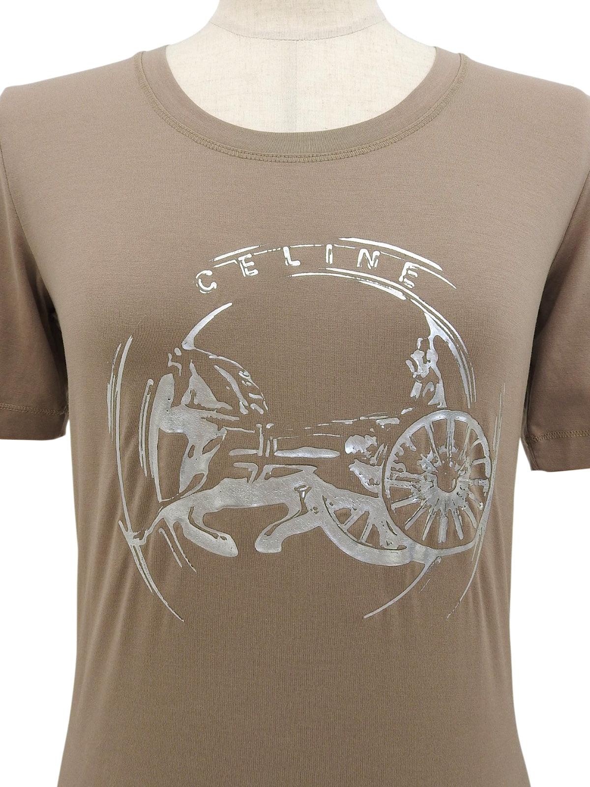 Horse Carriage Print Short Sleeve Top by Courreges