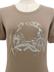 Horse Carriage Print Short Sleeve Top by Courreges