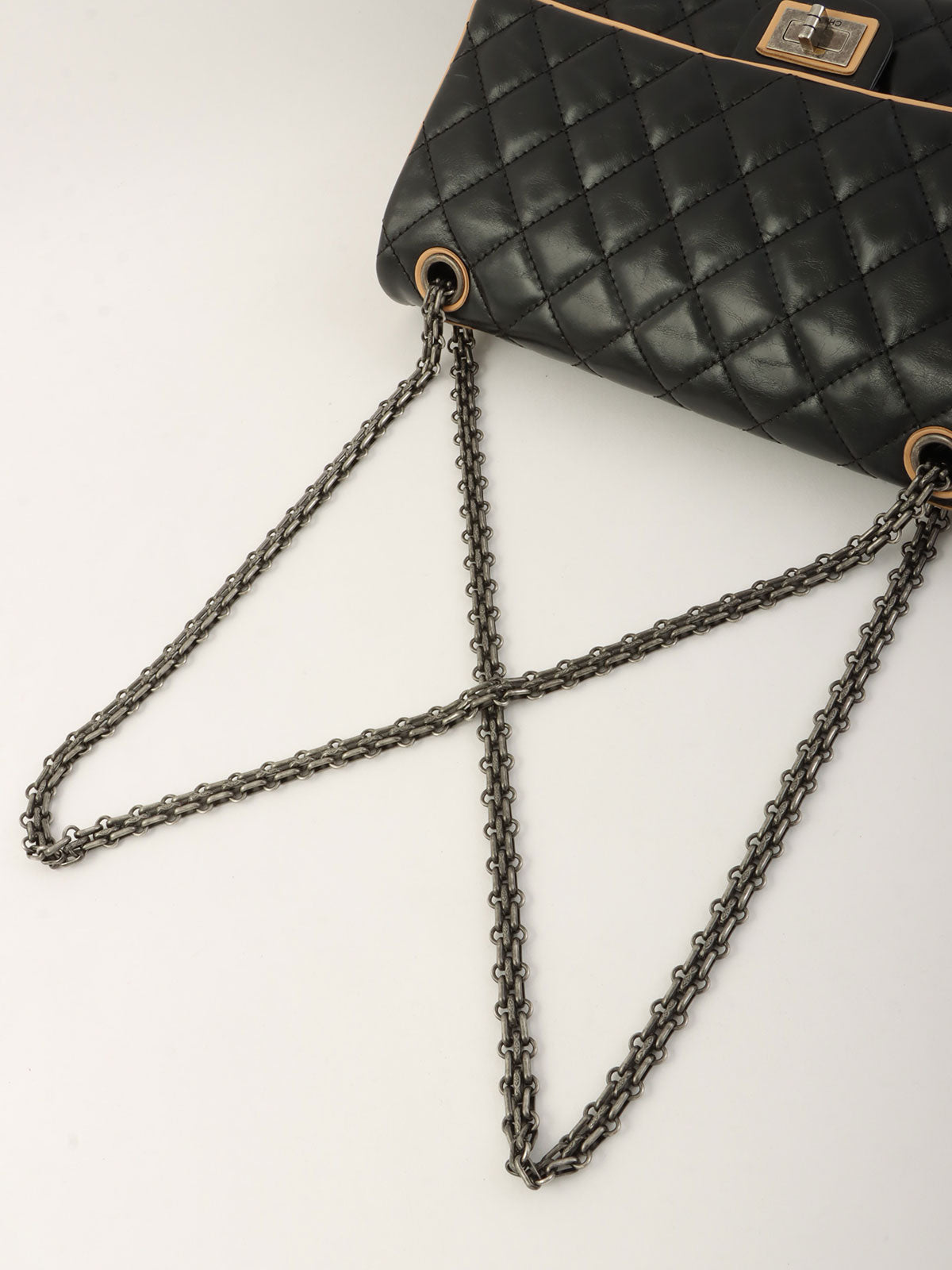 2013 2.55 Chain Shoulder Bag Black/Beige