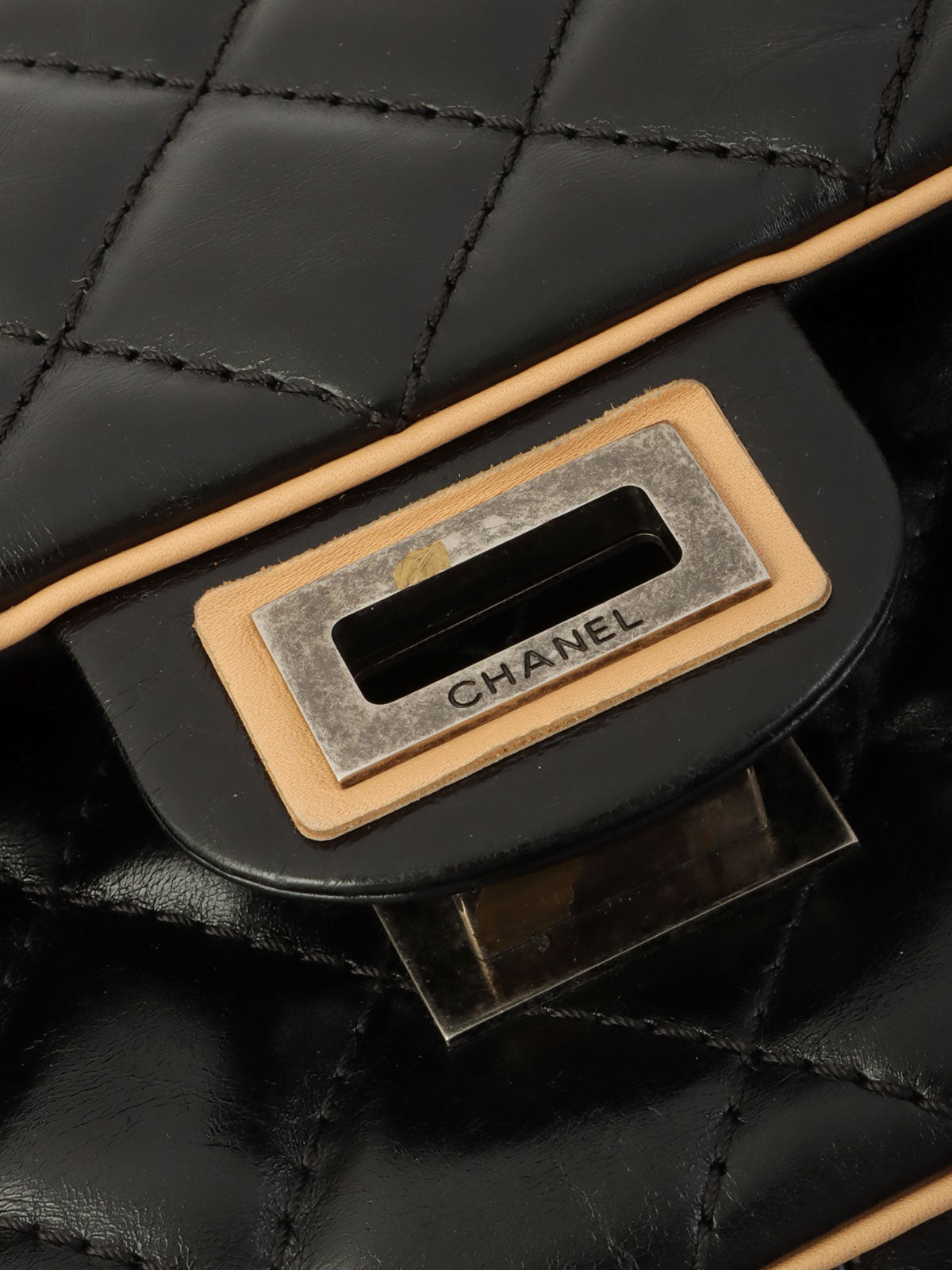 2013 2.55 Chain Shoulder Bag Black/Beige