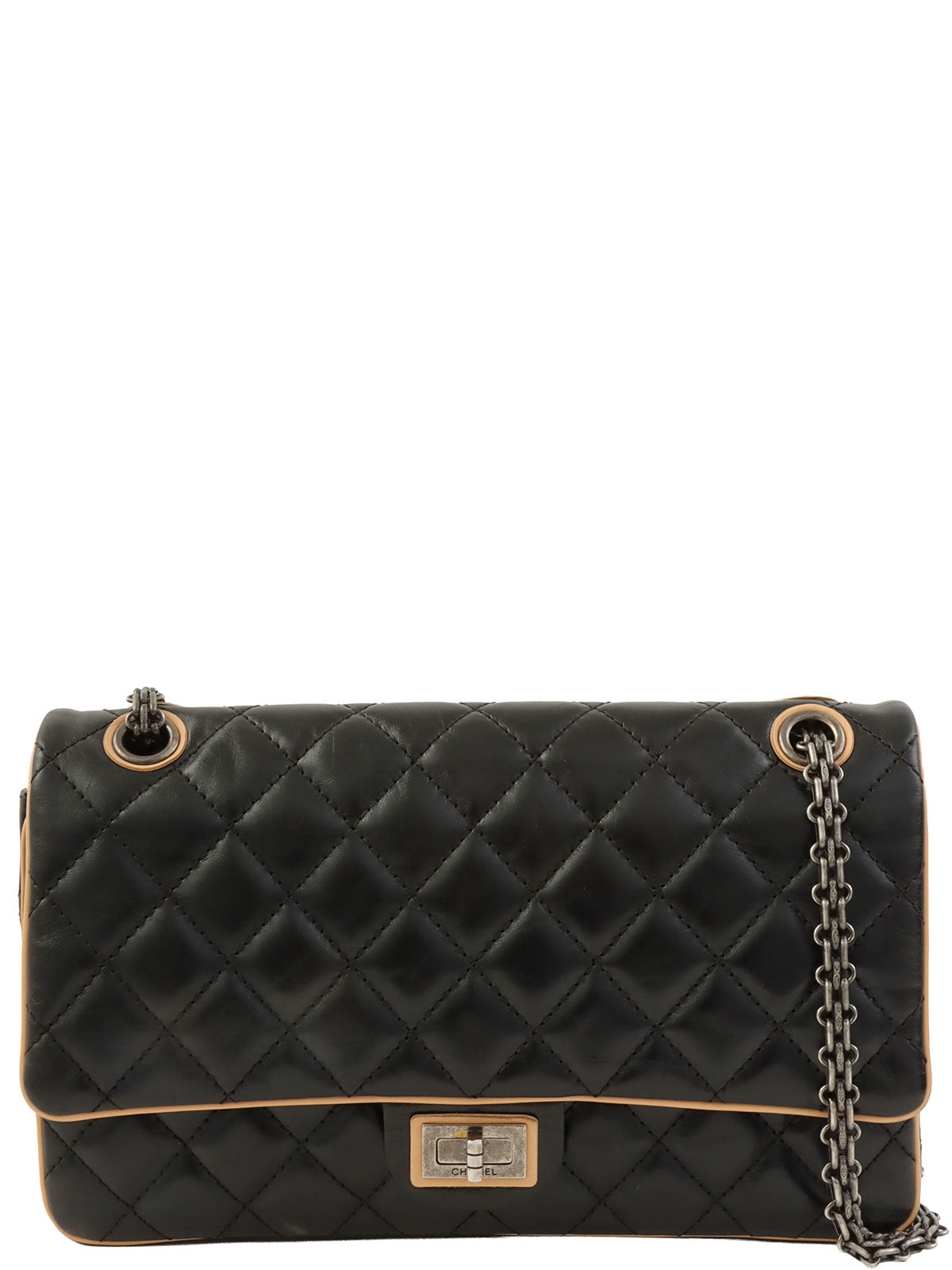 2013 2.55 Chain Shoulder Bag Black/Beige