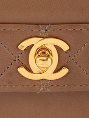 1990s CC Turnlock Chain Shoulder Bag, Brown