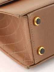 1990s CC Turnlock Chain Shoulder Bag, Brown