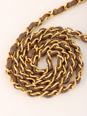 1990s CC Turnlock Chain Shoulder Bag, Brown